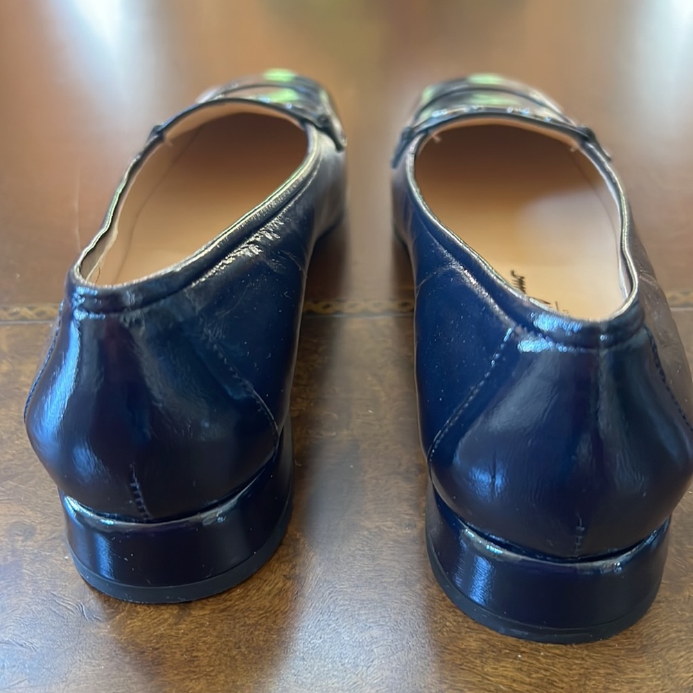 Salvatore Ferragamo Navy Blue Patent Leather Bit Loafers - Picture 3 of 12